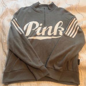 PINK gray 1/4 zip
